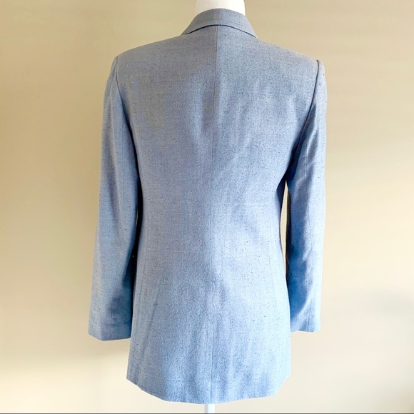 Nordstrom Baby Blue One Button Silk Blazer 4 - Picture 4 of 5